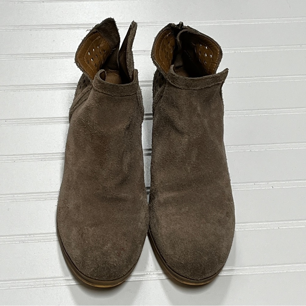 Susina Taupe Suede Leather Ankle Bootie